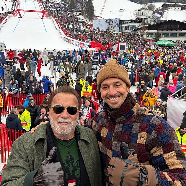 Setkání legend. Ibrahimovic a Schwarzenegger fandili v Kitzbühelu